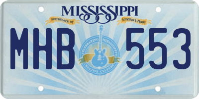 MS license plate MHB553
