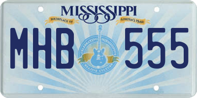 MS license plate MHB555