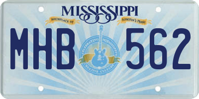 MS license plate MHB562