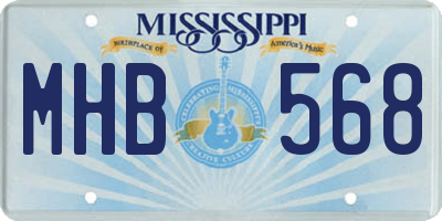 MS license plate MHB568