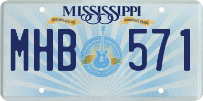 MS license plate MHB571
