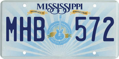 MS license plate MHB572