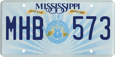 MS license plate MHB573