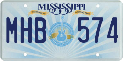 MS license plate MHB574