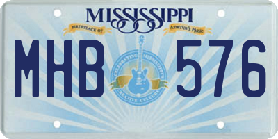 MS license plate MHB576
