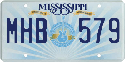 MS license plate MHB579
