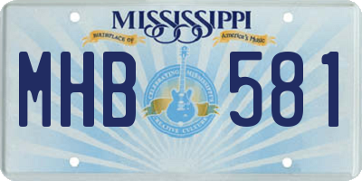 MS license plate MHB581