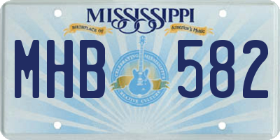 MS license plate MHB582