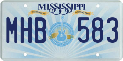MS license plate MHB583