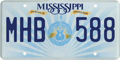 MS license plate MHB588