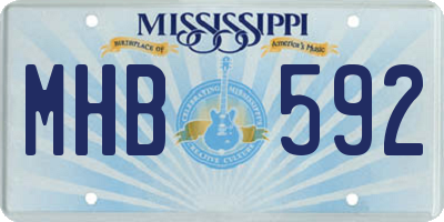 MS license plate MHB592