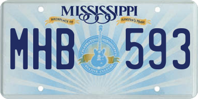 MS license plate MHB593