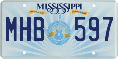 MS license plate MHB597
