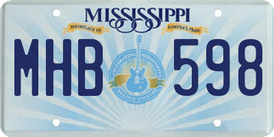 MS license plate MHB598