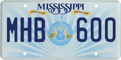MS license plate MHB600