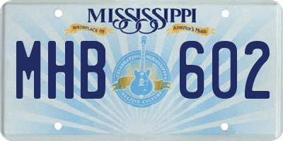 MS license plate MHB602
