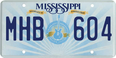 MS license plate MHB604