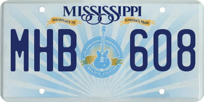 MS license plate MHB608