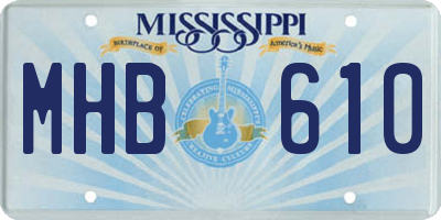 MS license plate MHB610