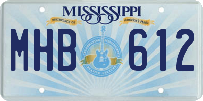 MS license plate MHB612