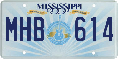 MS license plate MHB614