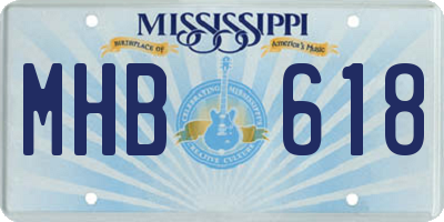 MS license plate MHB618