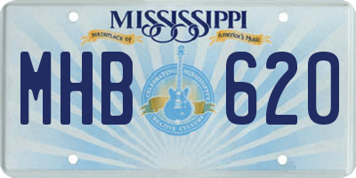 MS license plate MHB620