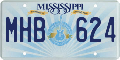 MS license plate MHB624