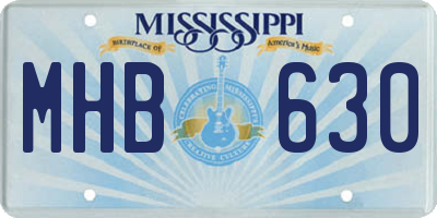 MS license plate MHB630