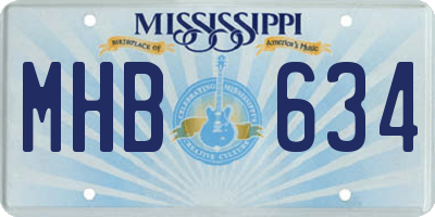 MS license plate MHB634