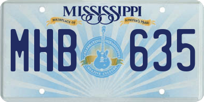 MS license plate MHB635