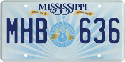 MS license plate MHB636