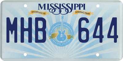 MS license plate MHB644