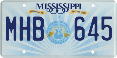 MS license plate MHB645