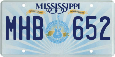 MS license plate MHB652