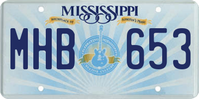 MS license plate MHB653