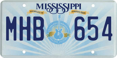 MS license plate MHB654