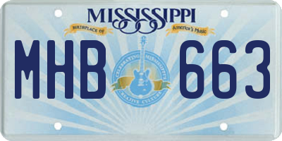 MS license plate MHB663