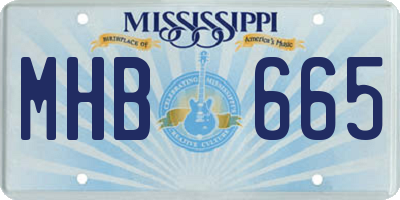 MS license plate MHB665