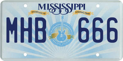 MS license plate MHB666
