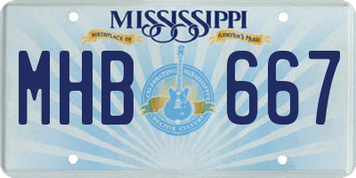MS license plate MHB667