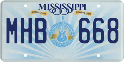 MS license plate MHB668