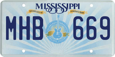 MS license plate MHB669