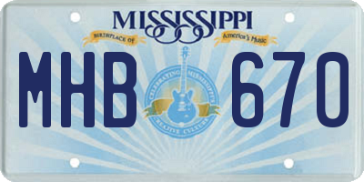 MS license plate MHB670