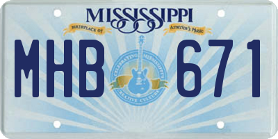 MS license plate MHB671