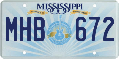 MS license plate MHB672