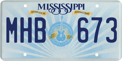 MS license plate MHB673