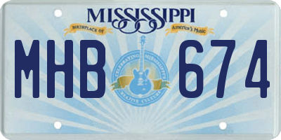 MS license plate MHB674