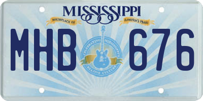 MS license plate MHB676