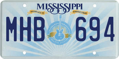 MS license plate MHB694